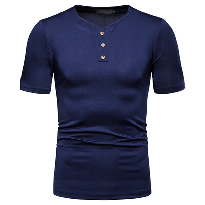 

Toponeto Fashion Mens Casual Mixing Colour Slim Fit Short Sleeve Sports Shirt Top Blouse