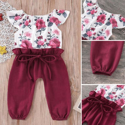 

Flowers Toddler Baby Girl Sleeveless Romper Bodysuit Jumpsuit Clothes Outfits