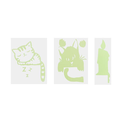 

Sleep Naughty Cat Candle Noctilucent PVC Switch Sticker for Children Kids Room Home Decoration Sticker