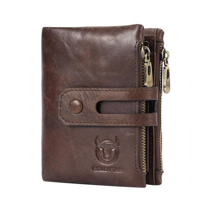 

BULLCAPTAIN Men Bifold RFID Clutch Leather Coin Purse Card Holder Wallet
