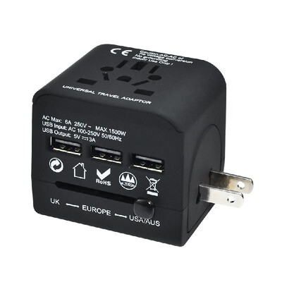 

World Travel Plug Adapter with 3 USB Charging Ports EU