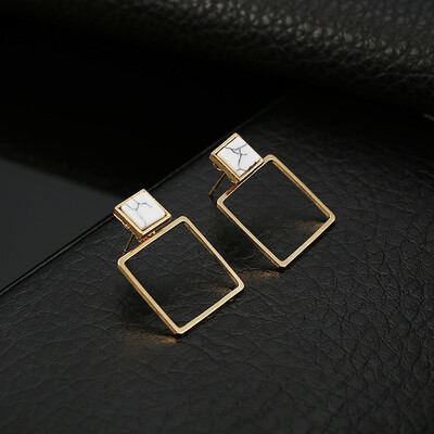 

Trendy Gold Color Indented Stud Earrings Fashion Jewelry Women Earrings Wedding Party Gifts Female Accessories Good Quality