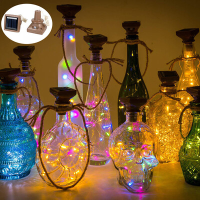 

Gobestart 2Pcs Solar Energy Cork Shaped LED Light Starry Light Wine Bottle Lamp Decor
