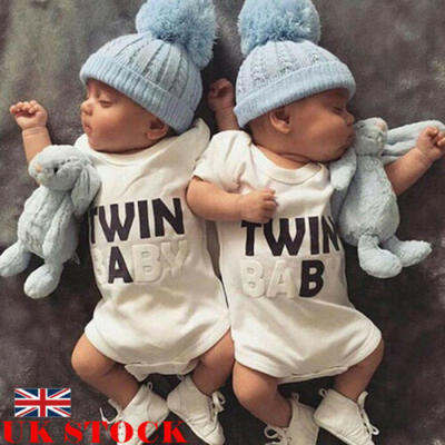 

UK Newborn Infant Baby Boys Girls Bodysuit Twins Romper Playsuit Outfits Clothes