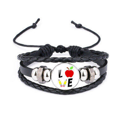 

Teach Teacher Multilayer Woven Bracelets Bangles For Men Women Fashion Jewelry Gifts