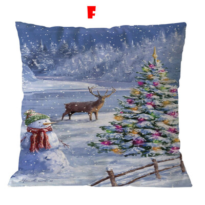 

Tailored Cotton Linen Christmas Pillow Case Sofa Car Throw Cushion Cover Home Decor