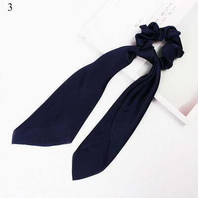 

Women Girl Bow Satin Ribbon Ponytail Scarf Hair Tie Rope Scrunchies Elastic Band