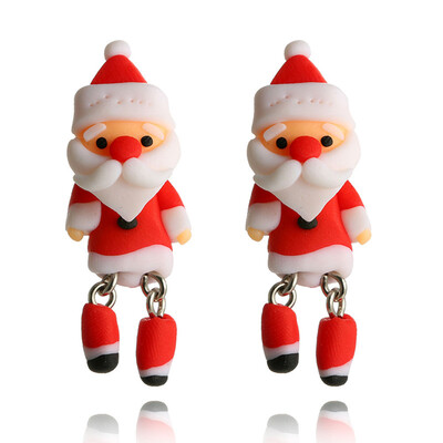

Christmas Santa Claus Earrings Handmade Polymer Clay Ear Stud Earrings Jewelry