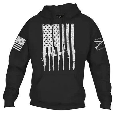 

Men Hoodies Skulls Pullovers Fashion Gun Flag