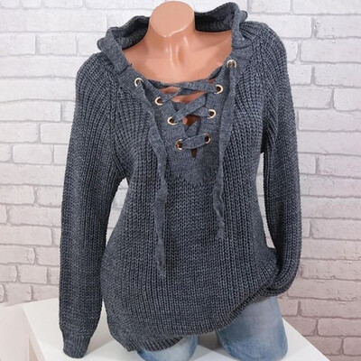 

〖Follure〗Womens Fashion AutumnWinter Long Sleeve Hooded Pullover Knitted Sweaters Tops