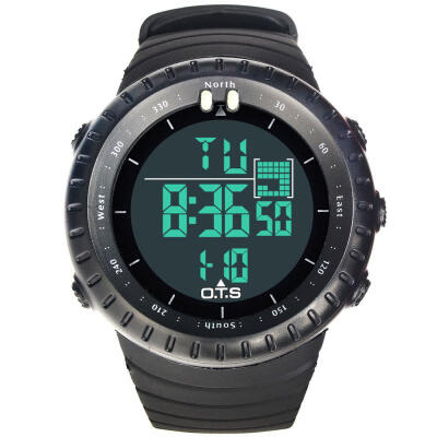 

OTS Mens Waterproof Sports Watch Outdoor Digital Wristwatch With Backlit 50m Water Resistance