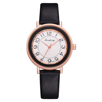 

Simple business womens digital watch high quality PU leather alloy quartz watch