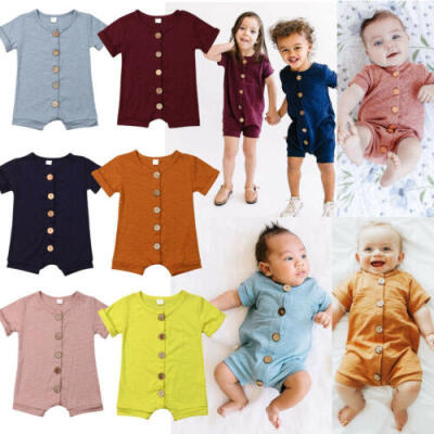 

US Summer Newborn Baby Boys Girls Short Sleeve Romper Bodysuit Jumpsuit Outfits