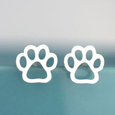 

3 Pairs Cute Cat Dog Paw Hollow-out Studs Earrings Dog Lovers Jewelry