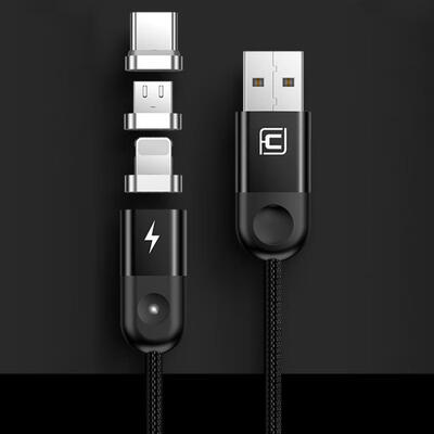 

Nylon-braided Magnetic Type-CLightningMicro USB Fast Charging Cord-APPLE