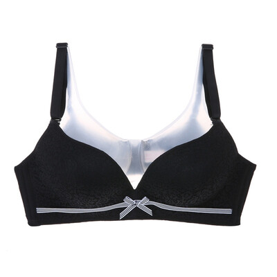 

New Japan Wire Free Bras Push Up Solid Color lace bow Bra Simple Double Breasted Lingerie Comfortable Women Sexy underwear