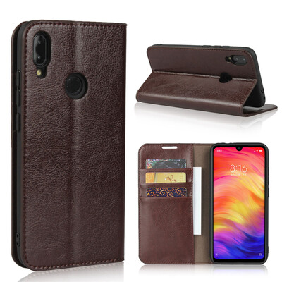 

Genuine Leather Wallet Flip Case for Xiaomi Redmi Note 7 Note 7 Pro