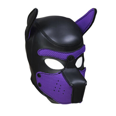 

Padded Latex Rubber Role Play Dog Mask Puppy Cosplay Full HeadEars 10 Colors