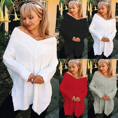 

Women Sweater Fashion Autumn Winter Deep-V Knitted Cardigans Outerwear Sweater Women Clothing