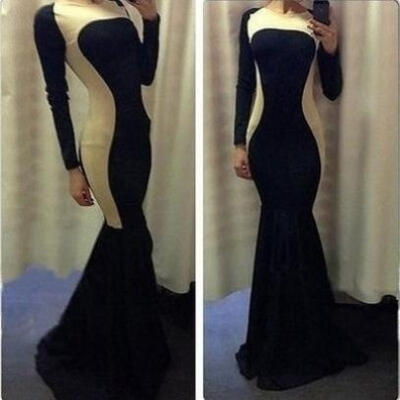 

Fashion Lady Long Sleeve Prom Ball Cocktail Party Dress Evening Dress Size 6-18