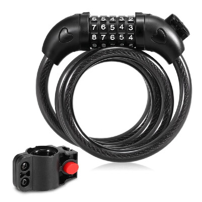 

Bicycle Coded Wire Lock Anti-theft 5-Digit Coded Lock Anti-shear Safety Cable Chain Lock Waterproof Bike Tyre Shackle