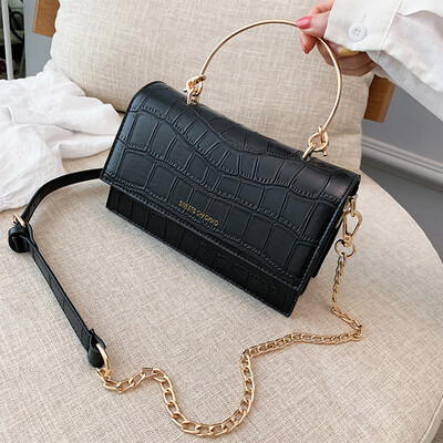 

Chic texture crocodile pattern bag female 2019 new wave Korean version of the wild single shoulder slung fashion portable chain bag