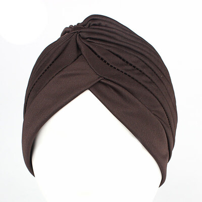 

Women Beanie Muslim Bonnet Indian Pleated Hat Elastic Islamic Chemo Cap Turban