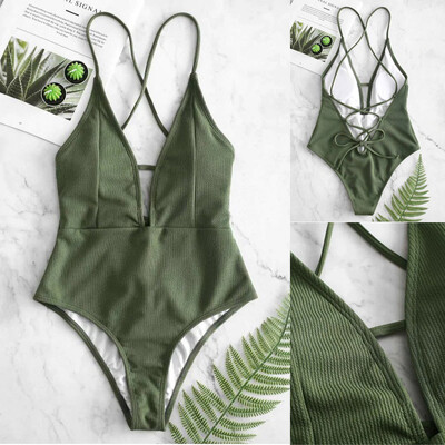 

Roseonmyhand Womens One-Piece Fashion Swimsuit Retro Beach Swimwear Bikini Set