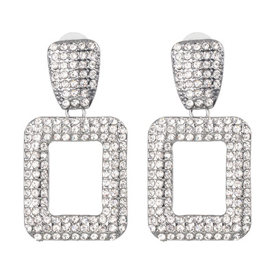 

2019 new Fashion za Brand crystal geometirc Drop Earring For Women Party Gifts ethnic Statement rhinestone Earrings Jewelry