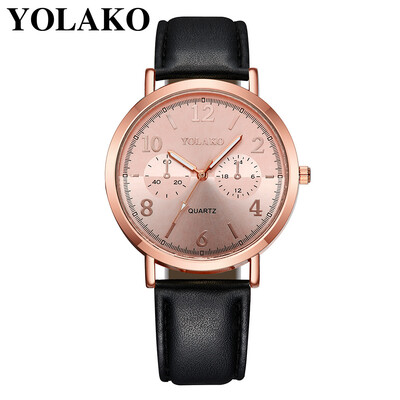 

RM YOLAKO Womens Luxurious Business Leather Belt Watch Simple Mirror Quartz Watch