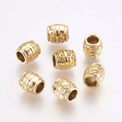 

Alloy European Beads Large Hole Beads Column Golden 8x75mm Hole 45mm