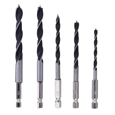 

5PCS Drill Bit Set 4 5 6 8 10mm Change Metal Tools 14 Hex Shank Wood HCS