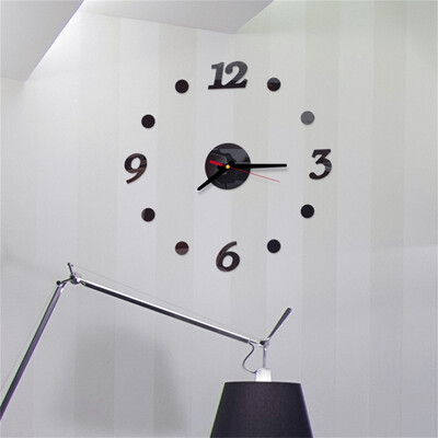 

Gobestart 3D DIY Roman Numbers Acrylic Mirror Wall Sticker Clock Home Decor Mural Decals