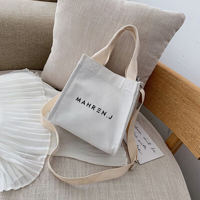 

Summer canvas bag handbag 2019 new wave Korean version of the wild Messenger bag ins shoulder Japanese girls small cloth bag
