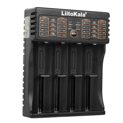 

Lii-402 4 Slot Smart Battery Charger wPower Bank USB Output for18650 26650