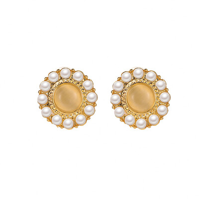 

2019 new brand design ring opal earrings fashion jewelry generous minimalist French earrings for women
