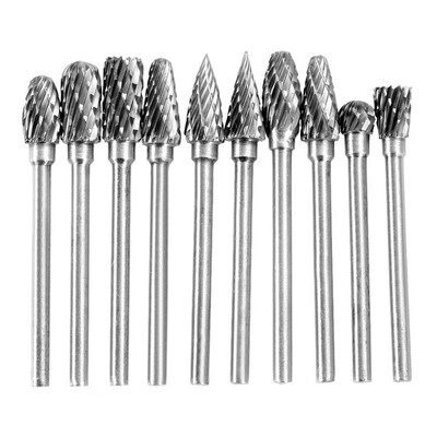 

10Pcs Head Tungsten Carbide 6MM Rotary Point Burr Die Grinder Shank Bit Set DIY