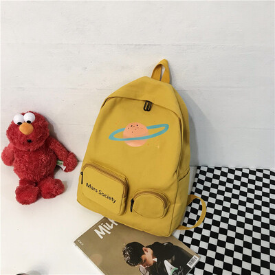 

Ins style schoolbag female Korean version of high school students 100 simple Mori ancient mens canvas backpack double shoulder ba