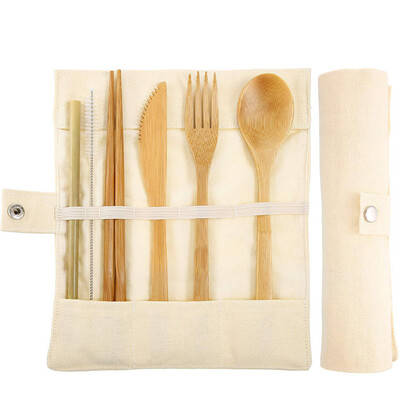 

Toponeto Reusable Tableware Bamboo Cutlery Set Travel Picnic Utensils With Storage Bags