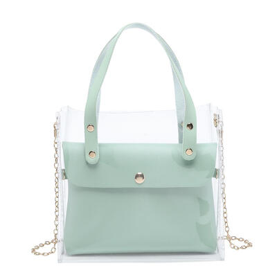 

2pcsset Clear Solid Color Shoulder Handbags Women Clutch Crossbody Bags
