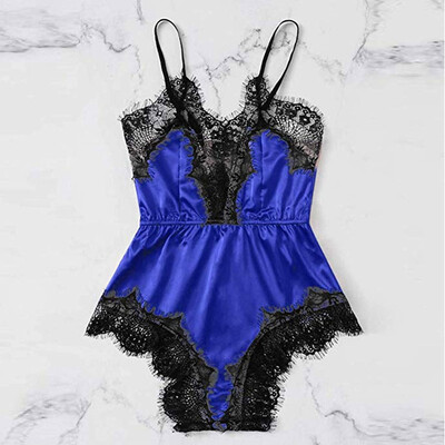 

Sexy Women Faux Silk Lace Sleepwear Lingerie Nightwear Shorts Romper Pyjamas