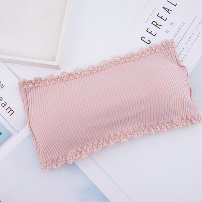 

Rear Three-Breasted Thread Strapless Tube Top Solid Color Knit Thread Tube Top