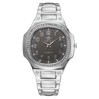 

Business Steel Strap Quartz Watches Men Rhinestone Dial Analog Wristwatch