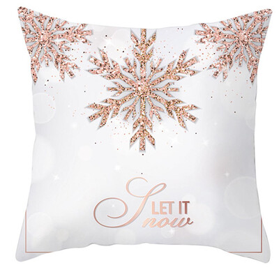 

LIANGchueng Cushion Covers Christmas Peach-skin Throw Pillowcases for Couch Living Room Sofa Bed 45cm x 45cm18x18 Inches