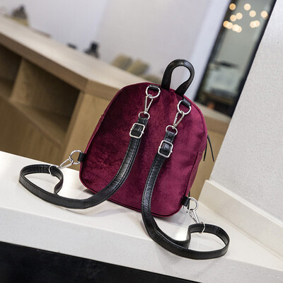 

Tailored Mini Fur Ball Backpack Fashion Shoulder Bag Solid Women Girls Travel School Bags