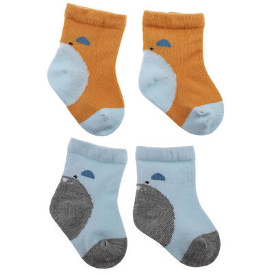 

2pairsset 0-6M Baby Boys Girls Warm Socks Splicing Color Soft Short Sock