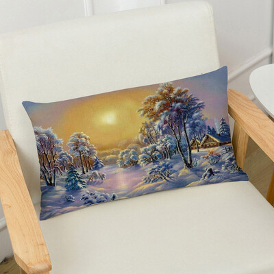 

〖Follure〗Merry Christmas Linen Pillow Cases Sofa Rectangle Cushion Cover Home Decoration