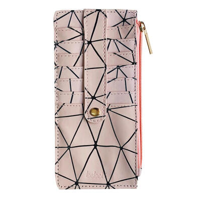 

Geometric Print Card Holder Women PU Leather Coin Purse Long Clutch Wallet