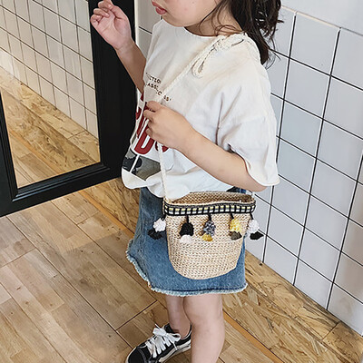 

Tailored Fashion Childrens Shoulder Messenger Weaving Bag Coin Purse Pack For Child