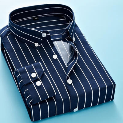 

Striped Button Down Shirts Regular Fit Long Sleeve Shirt Casual Tops For Men